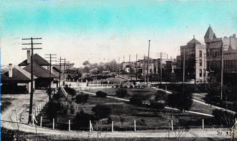 Great Northern Depot and Park, Willmar Minnesota, 1910's