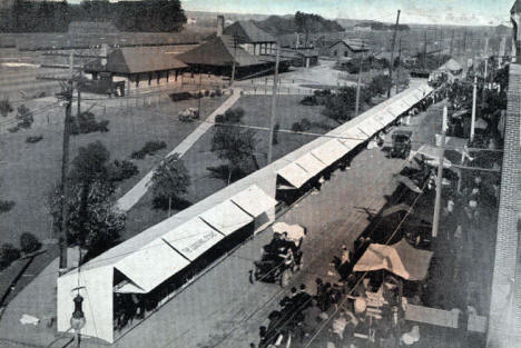 Great Northern Depot and Street Fair, Willmar Minnesota, 1910's