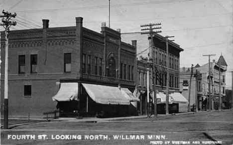 Fourth Street looking north, Willmar Minnesota, 1912