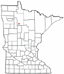 Minnesota map showing the location of Wilton Minnesota