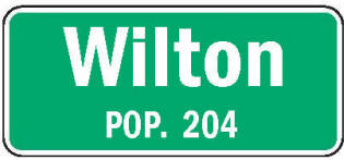 Wilton Minnesota population sign