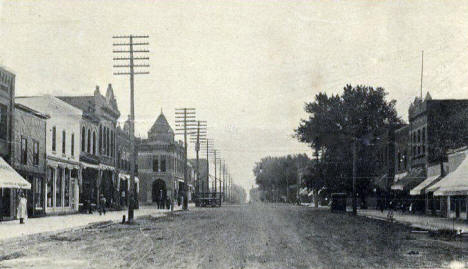 Street scene, Winnebago Minnesota, 1908