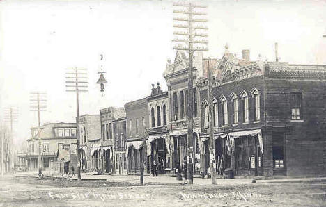 East side of Main Street, Winnebago Minnesota, 1910