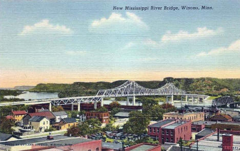 New Mississippi River Bridge, Winona Minnesota, 1943