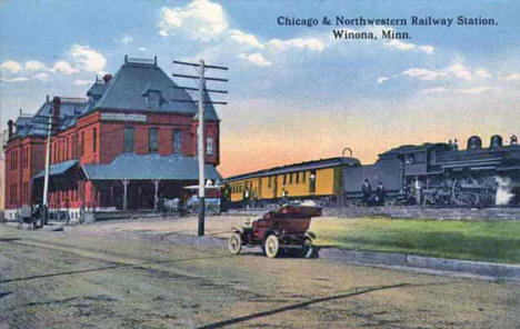 Chicago & Northwestern Railway Station, Winona Minnesota, 1900's