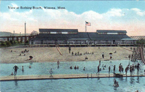 Bathing Beach, Winona Minnesota, 1910's