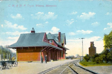 C. M. & St. Paul Railroad Depot, Winona Minnesota, 1909