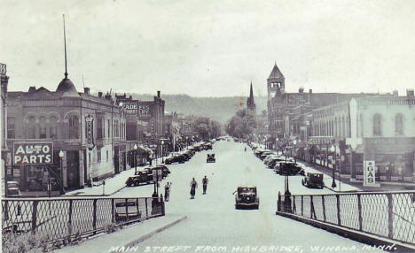 Main Street from the High Bridge, Winona Minnesota, 1939