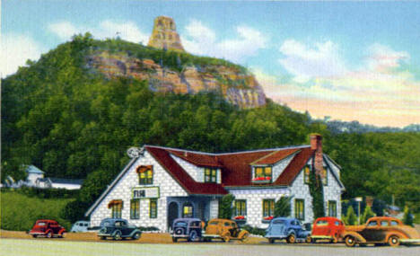 Fish House with Sugar Loaf in background, Winona Minnesota, 1938
