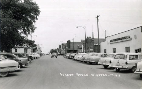 Street scene, Winsted Minnesota, 1950's