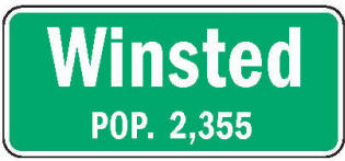 Winsted Minnesota population sign