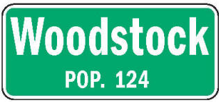 Woodstock Minnesota population sign