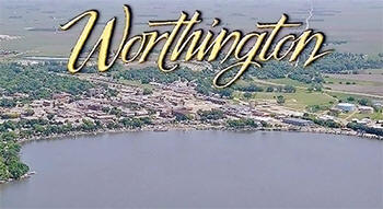 Aerial view of Worthington Minnesota