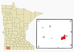 Location of Worthington Minnesota