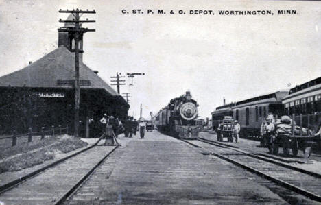 C. St. P. M. & O. Depot, Worthington Minnesota, 1912