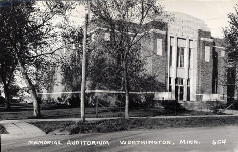 Memorial Auditorium, Worthington Minnesota, 1940's