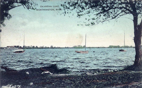 Okabena Lake, Worthington Minnesota, 1908