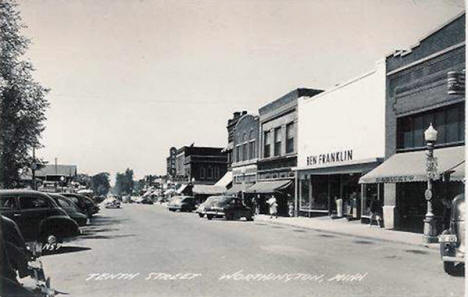 Tenth Street, Worthington Minnesota, 1950's