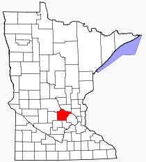 Location of Wright County Minnesota