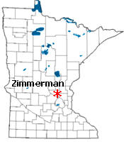 Location of Zimmerman Minnesota