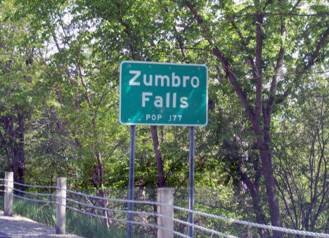 Population sign on State Highway 60, Zumbro Falls Minnesota, 2010