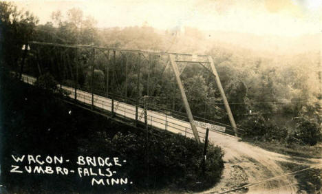 Wagon Bridge, Zumbro Falls Minnesota, 1914