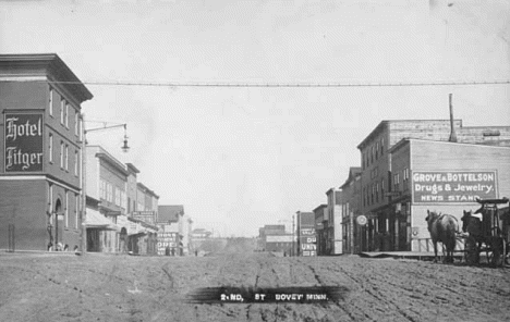 Second Street in Bovey Minnesota in 1905