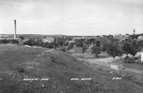 Birds-eye view of Buhl Minnesota, 1945