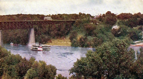 Mississippi River and Bridge at Fort Snelling, 1906