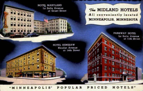 Midland Hotel Group, Minneapolis Minnesota, 1940's