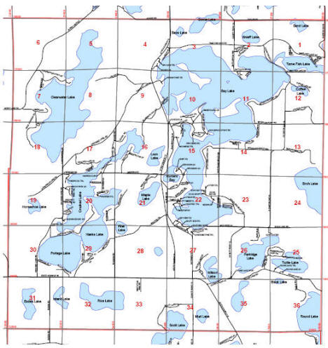 Map of Bay Lake Township, Minnesota