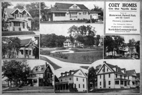 Cozy Homes in the Farwell and Homewood Neighborhoods of North Minneapolis, Minnesota, 1920's