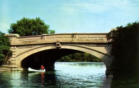 Bridge over the Lagoon between Lake of the Isles and Cedar Lake, 1960's?