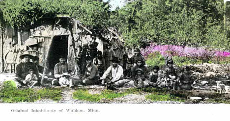 Indians in front of wigwam near Wahkon Minnesota