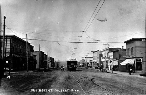 Business Street, Gilbert Minnesota, 1920