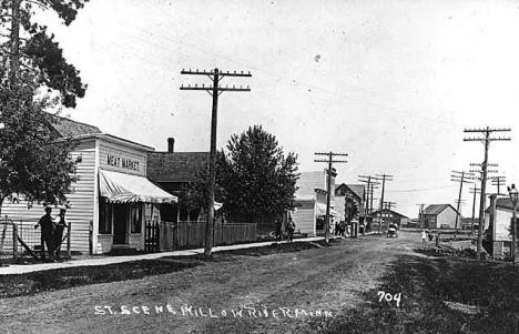 Street scene, Willow River Minnesota, 1905