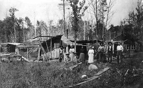 Indian camp near Sandstone Minnesota, 1909
