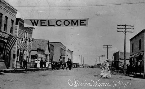 Street scene, Ogilvie Minnesota, 1914