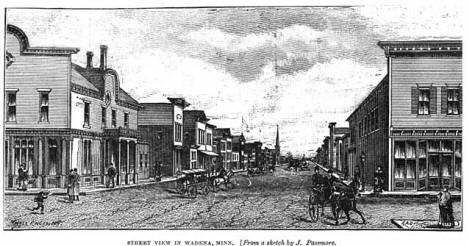 Street View In Wadena, Minnesota, 1885