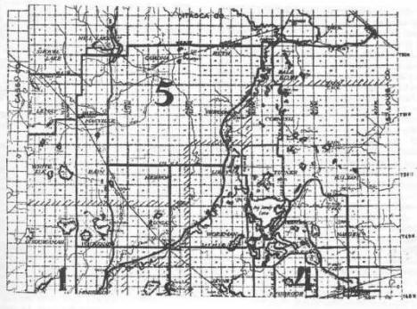 Early Map of Northern Aitkin County, 1920  -  Courtesy of Aitkin County Land Department 