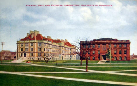 Folwell Hall and Physical Laboratory, University of Minnesota, Minneapolis Minnesota, 1910