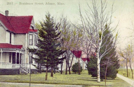 Residence Street, Adams Minnesota, 1916