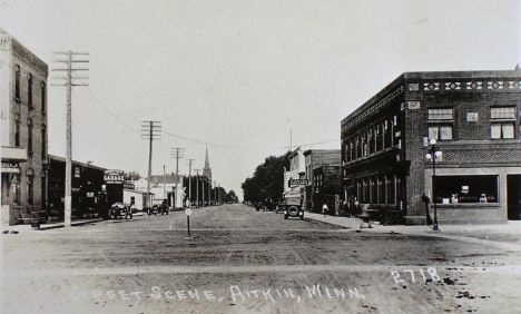 Street scene, Aitkin Minnesota, 1920's