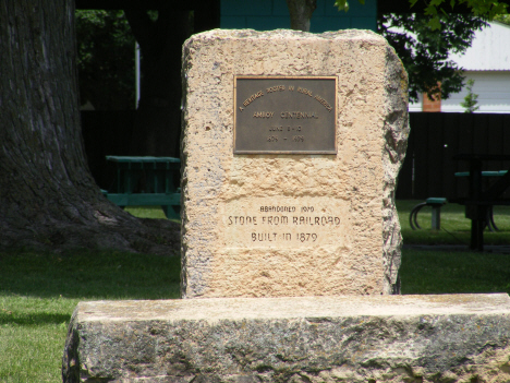 Stone monument, Amboy Minnesota, 2014