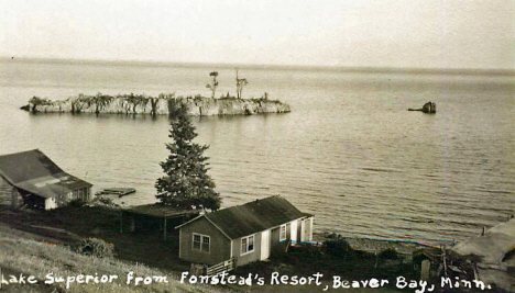 Lake Superior from Fonstead's Resort, Beaver Bay Minnesota, 1930's