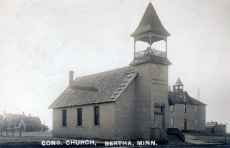 Congregational Church, Bertha Minnesota, 1910's
