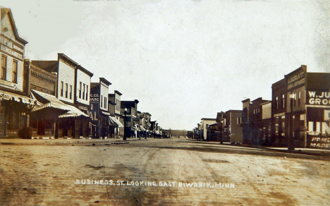 Street scene looking east, Biwabik Minnesota, 1910's
