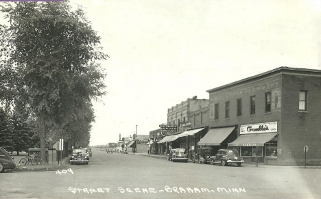 Street scene, Braham Minnesota, 1940's