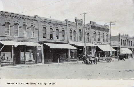 Street scene, Browns Valley Minnesota, 1908