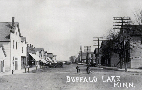 Street scene, Buffalo Lake Minnesota, 1910's